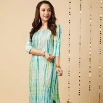 Shibori Dyed Regular Kurta with Trousers & Dupatta